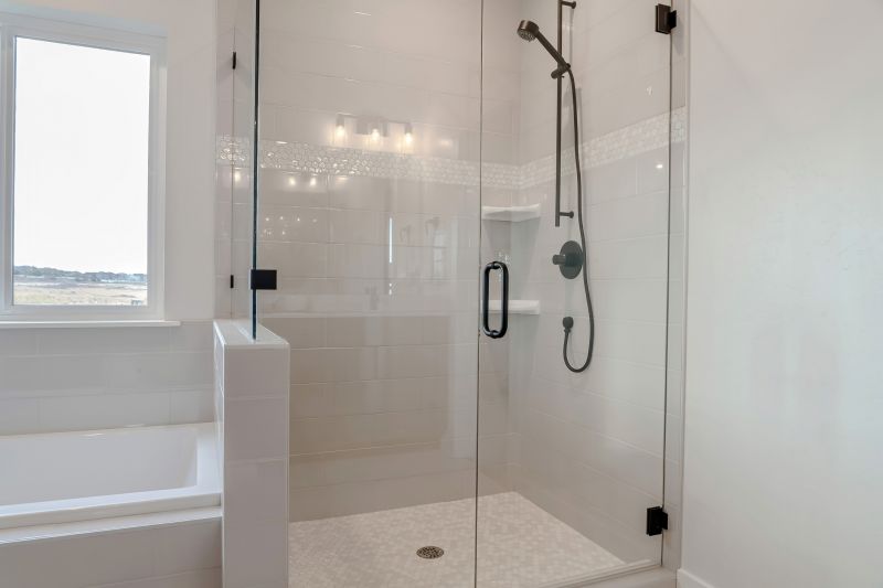 Glass Shower with Black Hardware
